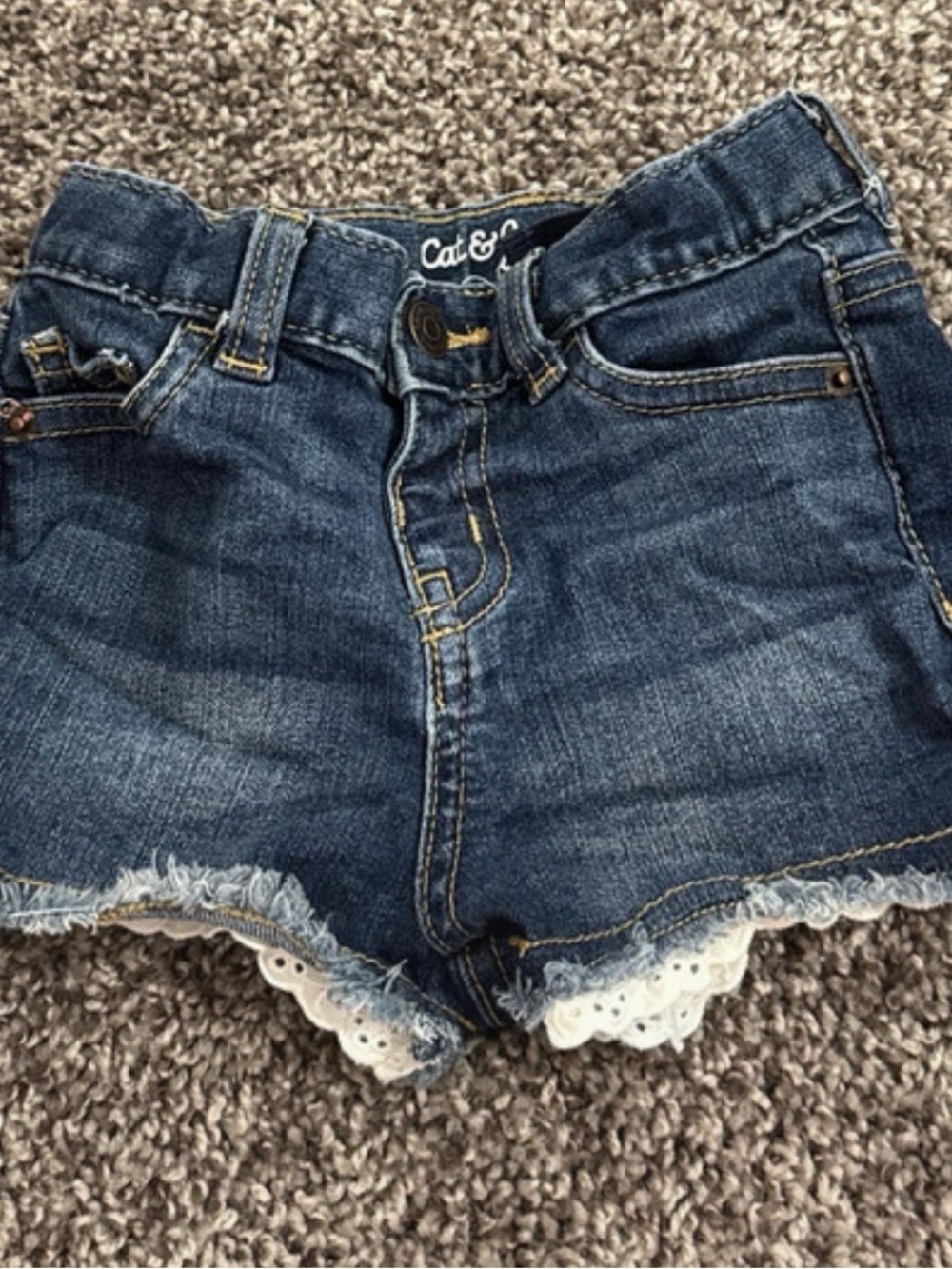 Cat & Jack Blue Denim Girls' Shorts with Lace Hem